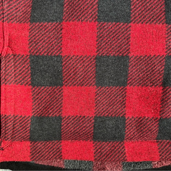 The North Face Crescent Fleece with Toggle Button in Grey and Red Buffalo Check - Picture 9 of 9